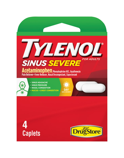 Tylenol 9005019 Sinus Relief - 4 Count & Pack of 6