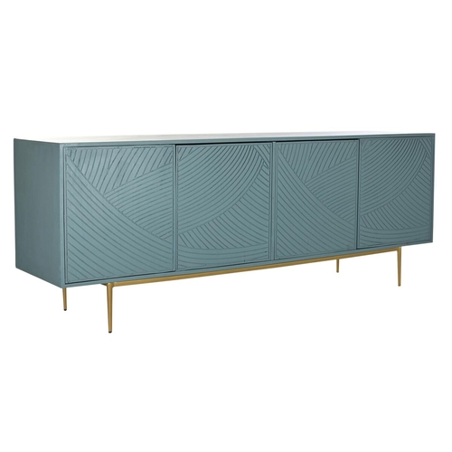 Sideboard DKD Home Decor Golden Metal Turquoise Mango wood (200 x 50 x