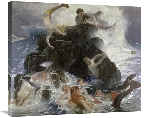 Global Gallery GCS-281737-30-142 30 in. Mermaids at Play Art Print - A