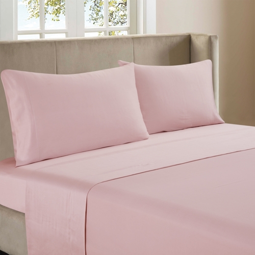 Luxen Home 4pc Bamboo Sheet Set Solid Blush King Size