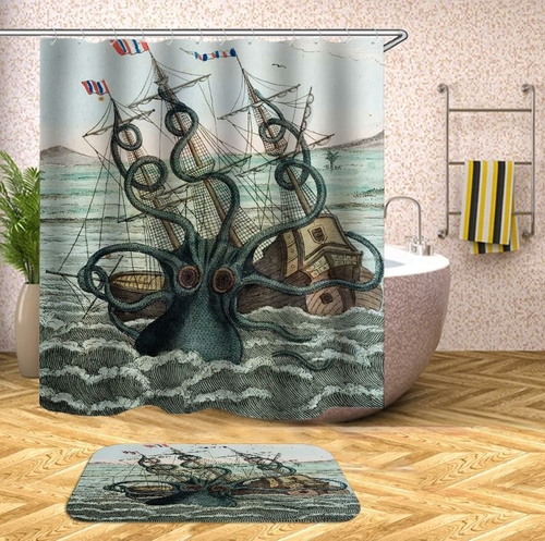 Kraken Attack Shower Curtain