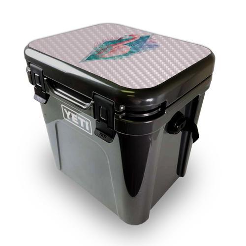 MightySkins CF-YEROA24LID-Flamingo Vice Carbon Fiber Skin for Yeti Roa