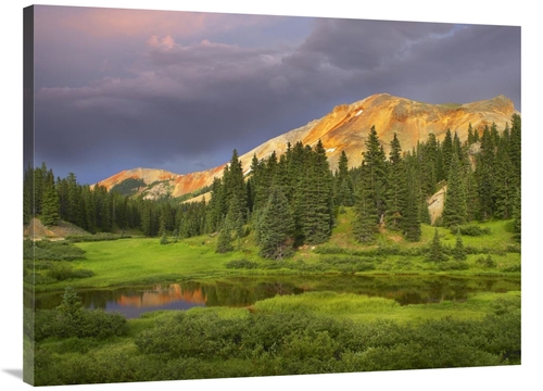 Global Gallery GCS-396173-3040-142 30 x 40 in. Red Mountain & Pond&#44