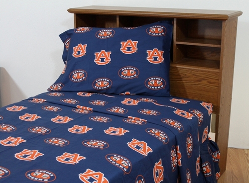 College Covers AUBSSFL Auburn Printed Sheet Set Full- Solid