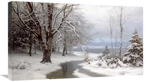 Global Gallery GCS-267643-30-142 30 in. A Wooded Winter Landscape Art 