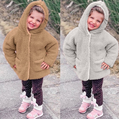 Cute Kids Baby Girl Winter Warm Comfortable Hooded