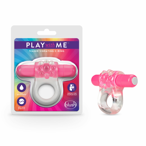 Play With Me  Teaser Vibrating C-Ring  Pink