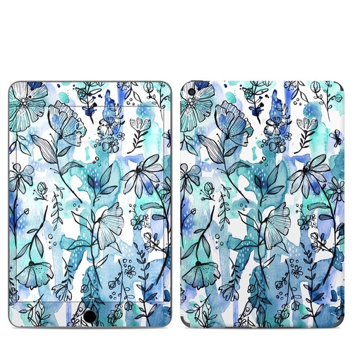 DecalGirl IPDM19-BLUEINK Apple iPad Mini 2019 Skin - Blue Ink Floral