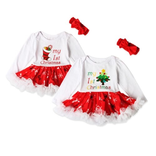 Xmas Cute Pretty Infant Kids Baby Girls Romper