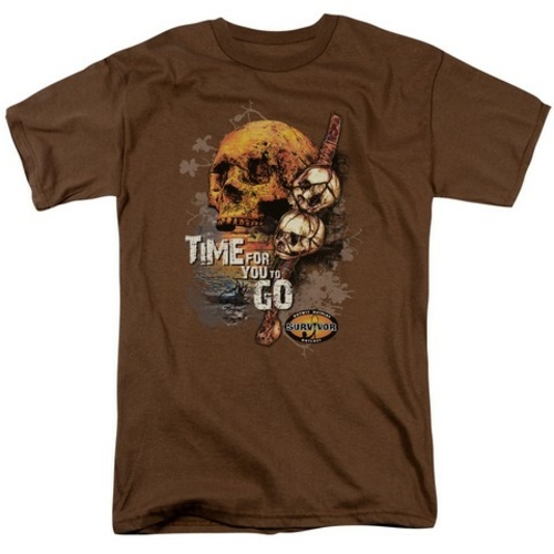 Trevco survivor-Time To Go - Short Sleeve Adult 18-1 Tee - Coffee- Med