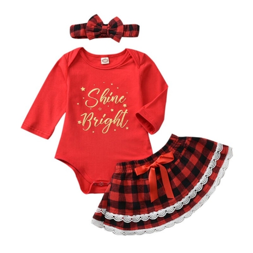 Xmas Toddler Baby Girls Christmas Clothes Sets