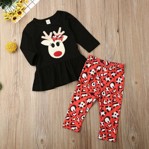 Pudcoco Autumn Christmas Print Newborn Kid Baby