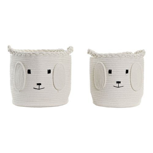 Basket set DKD Home Decor Cotton Children's (32 x 32 x 28 cm)
