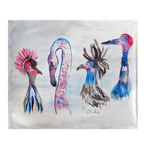 Betsy Drake BK829 Loony Birds Fleece Throw