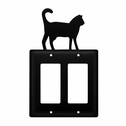 Wrought Iron Pet Cat Double GFCI Cover