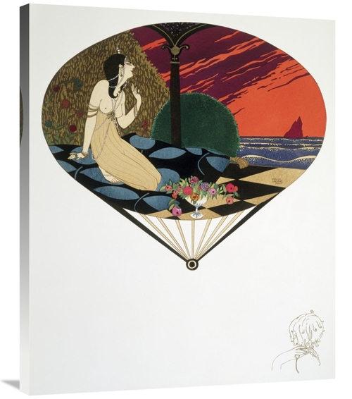 Global Gallery GCS-278070-36-142 36 in. Fan - Woman Seated on Pillow L