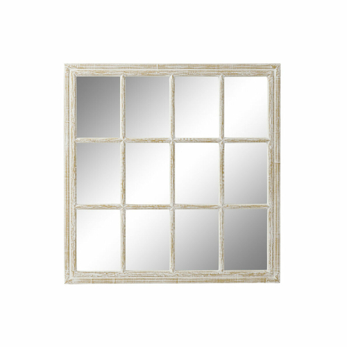 Wall mirror DKD Home Decor White Crystal MDF Wood Cottage Stripped