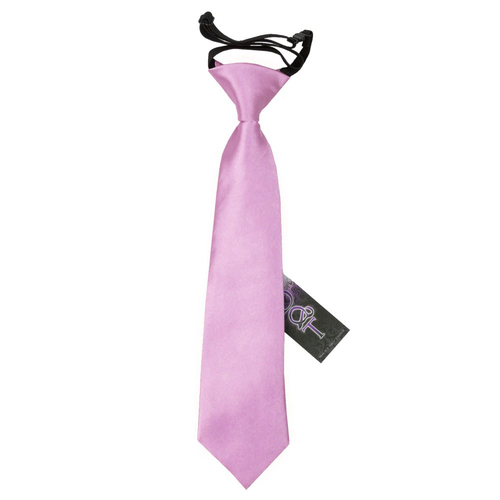 Plain Satin Elasticated Tie - Boys - Lilac