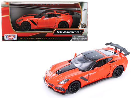 2019 Chevrolet Corvette ZR1 Orange with Black Accents 1/24 Diecast