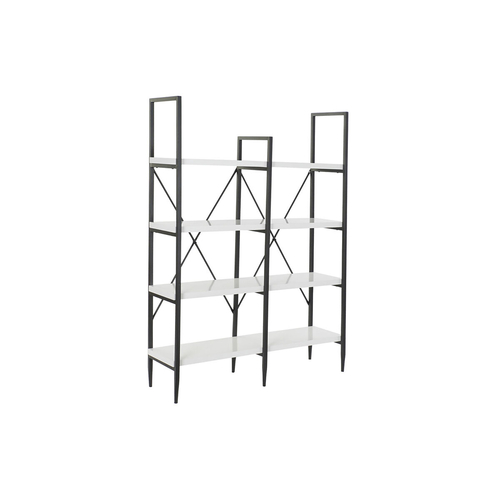 Shelves DKD Home Decor Black Metal White 4 Shelves MDF Wood (110 x 30