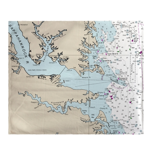 Betsy Drake BK12280HF 50 x 60 in. Chesapeake Bay, VA Nautical Map 