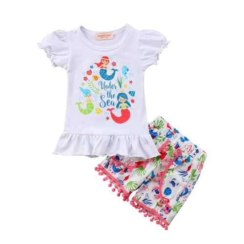 2018 Newborn Baby Kids Girls Cotton Ruffle T shirt