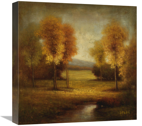 Global Gallery GCS-132515-1818-142 18 x 18 in. Light & Gold Stream Art