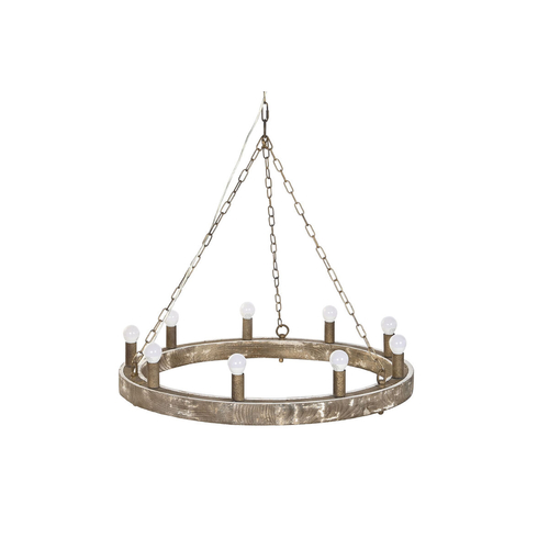 Ceiling Light DKD Home Decor White Brown Wood Metal Fir 40 W Vintage