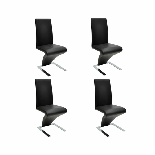 Dining Chairs 4 pcs Black Faux Leather