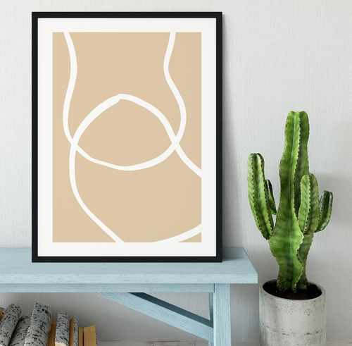 Beige Lines 04 Framed Print