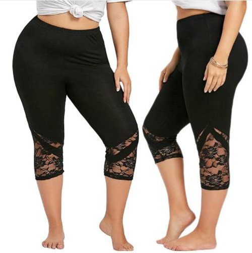  Women Lace Patchwork Skinny Leggings Sport