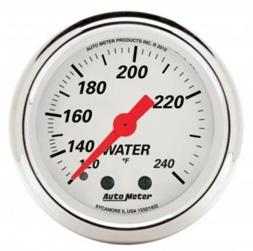 Auto Meter 1332 2.06 in. Artic White Water Temp Gauge - 120-240 deg