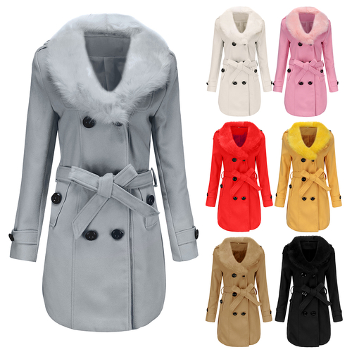  Winter Plus Size Women Long Warm Coat Wool