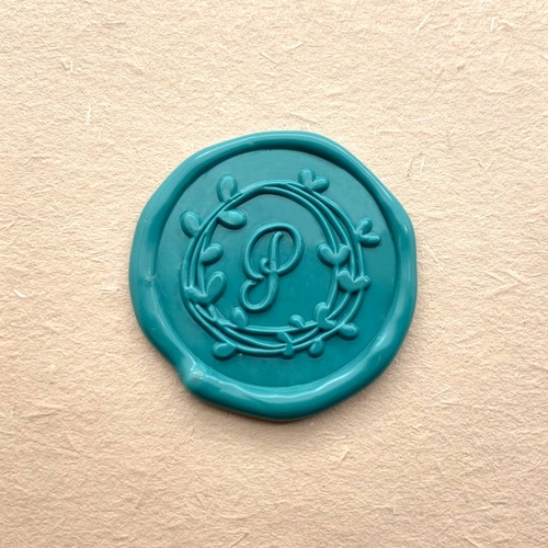 Custom Intial with Leaves Wax Seal Stamp - Personalized Wax Stamp Kit