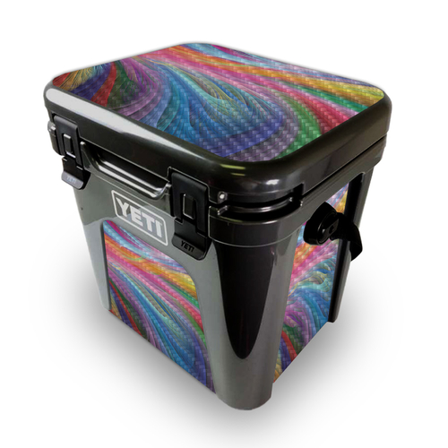MightySkins CF-YEROAD24-Rainbow Waves Carbon Fiber Skin for Yeti Roadi