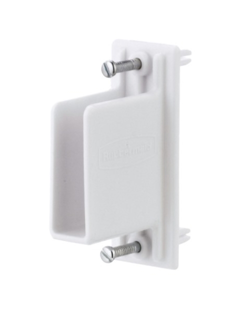 Rubbermaid 3D32-LW-WHT Fast Set Wall End Bracket with Drive Pin  White