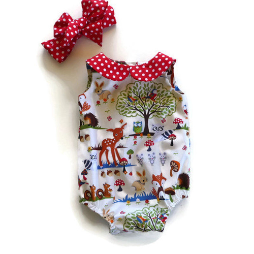 Baby Girls Cartoon Animals Bodysuit Newborn Infant