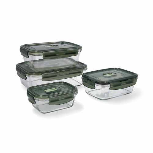 Set of lunch boxes Luminarc Pure Box Hermetic Dark green Glass 4