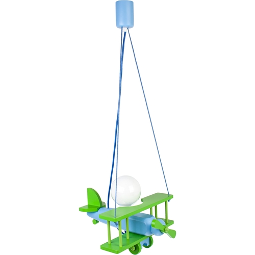 Hanging lamp Aeroplane small green-blue