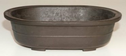 Brown Mica Bonsai Pot - Oval14" x 9.75" x 4.0"OD12.5" x 8.25" x 3.25"