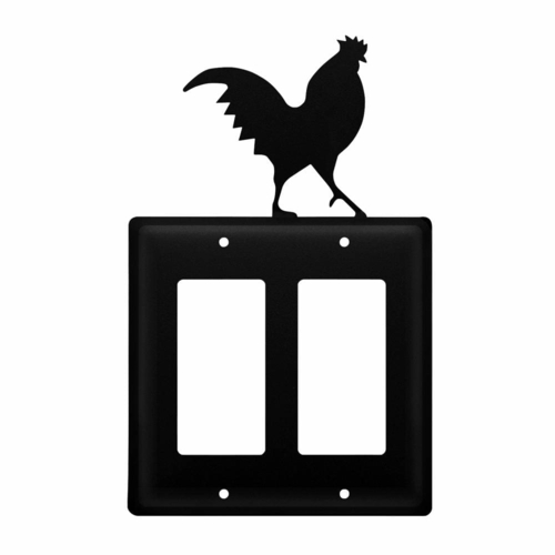 Wrought Iron Rooster Double GFCI Cover