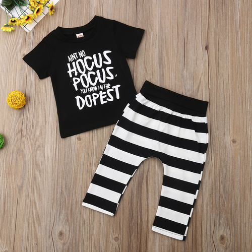 Newborn Kid Baby Boy Summer 2pcs Clothes Tops