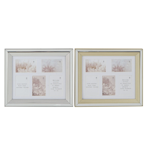 Photo frame DKD Home Decor Crystal polystyrene Golden Silver