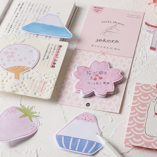 Cat Strawberry Sticky Note Sticker Bookmark