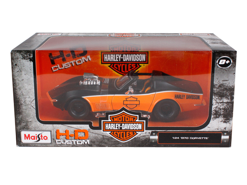 1970 Chevrolet Corvette Harley Davidson Black/Orange 1/24 Diecast