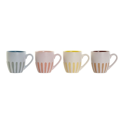 Set of Mugs DKD Home Decor Stoneware (180 ml) (4 pcs)