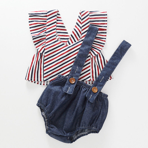 Summer Hot New Baby Kid Girl Stripe Sleeveless