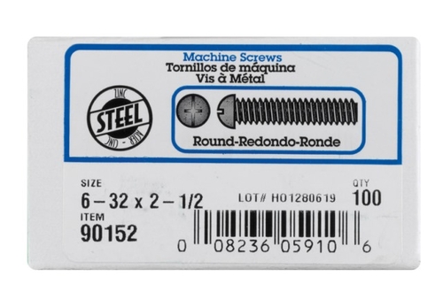 Hillman 90152 6-32 x 2.5 in. Zinc Plated Combination Phillips Slotted 