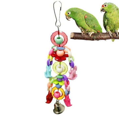 Colorful Acrylic Leash Pet Parrot Swing Bite Toy