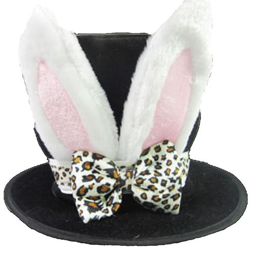 Blinkee WRHWBT Unlit White Rabbit Hat With Bow Tie